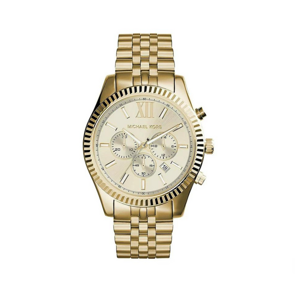 Michael Kors Men's Lexington Gold-Tone Chronograph Metal Watch