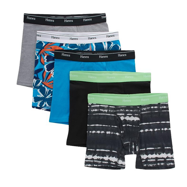 5 Hanes Originals Boys Boxer Briefs