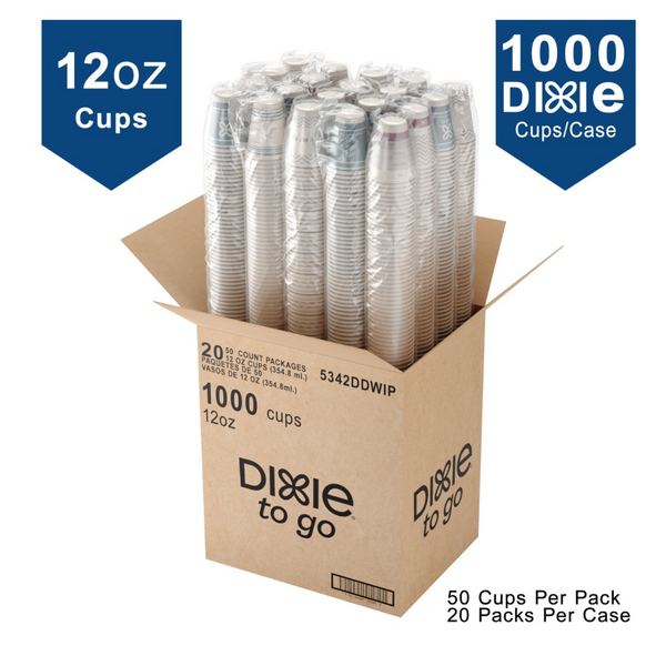 1000 Dixie de 12oz. Tazas aisladas para llevar