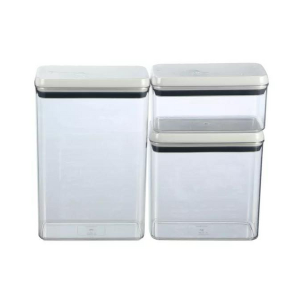 Pack Of 3 Flip-Tite Rectangular Food Storage Container Set