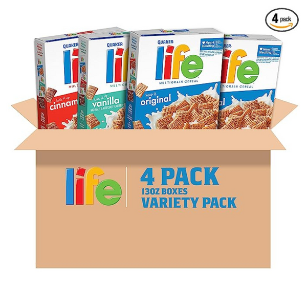 4 cajas de cereal de desayuno Quaker Life