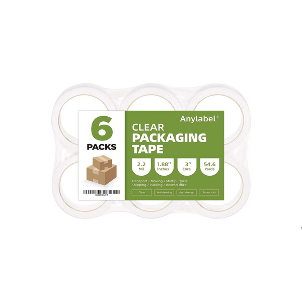 6 Rolls Of Clear Packaging Tape