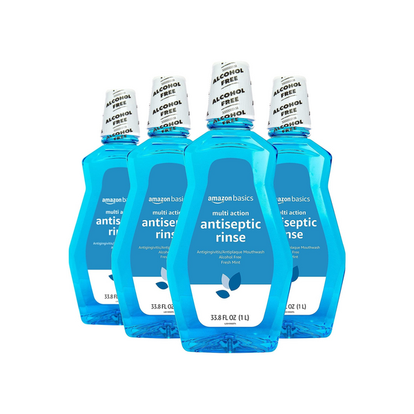 4 Bottles Of Amazon Basics Multi Action Antiseptic Rinse