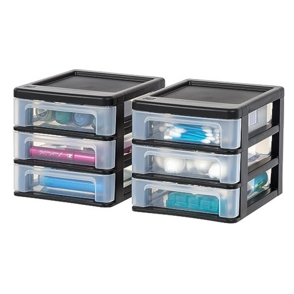 IRIS USA Plastic 3-Drawer Desktop Organizer