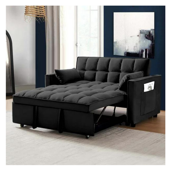 Momspeace Futon Modern Convertible Sleeper Sofa w/ Pull-Out Sofa Bed