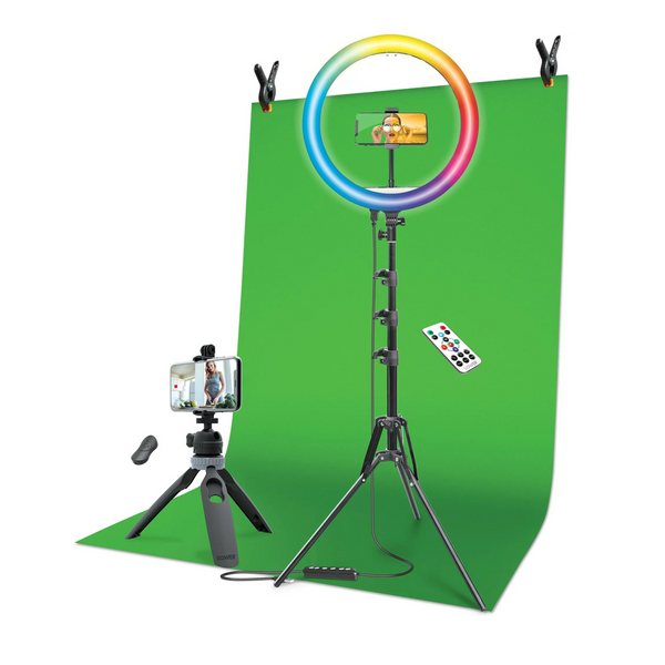 Bower Content Creator Kit with 16-inch RGB Ring Light