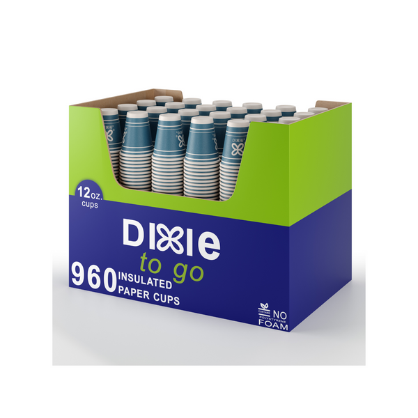 940 Dixie To Go 12 oz Insulated Coffee Cups