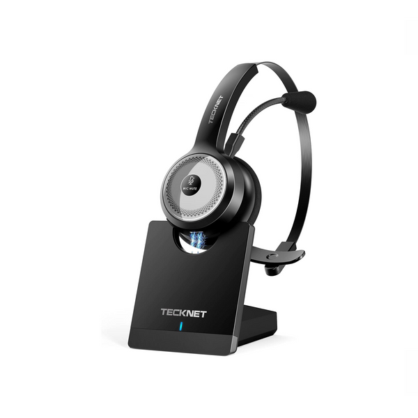 Bluetooth 5.0 Wireless Headset with AI Noise Cancelling Microphone