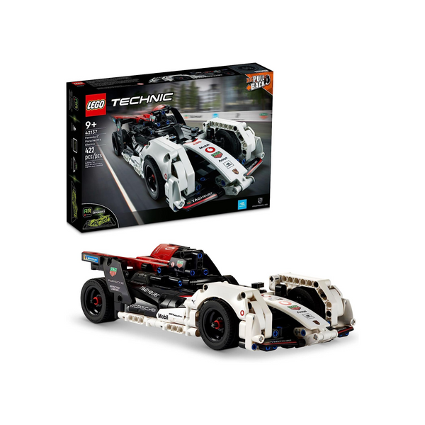 Coche de carreras eléctrico con retroceso LEGO Technic Fórmula E Porsche 99X de 422 piezas