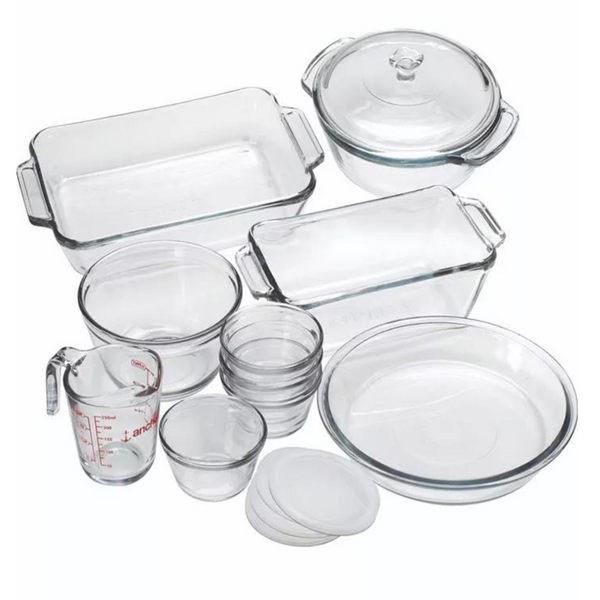 15 Piece Anchor Hocking Oven Basics Bakeware Set And More On Sale