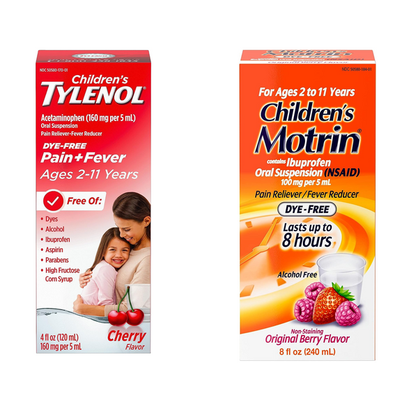 Ahorre en tabletas y líquido Motrin y Tylenol para niños