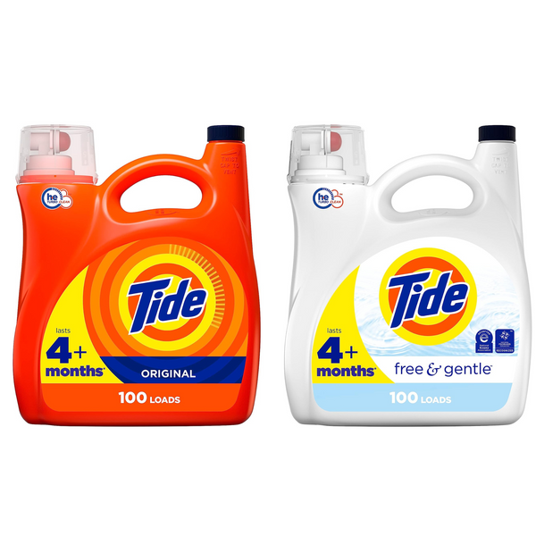 Tide 100 Load Detergente líquido para ropa original o gratuito y suave