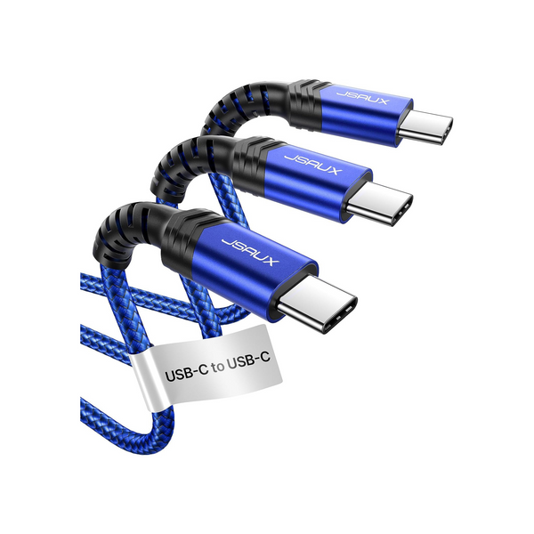 Paquete de 3 cables USB C a USB C de 100 W trenzados de nailon