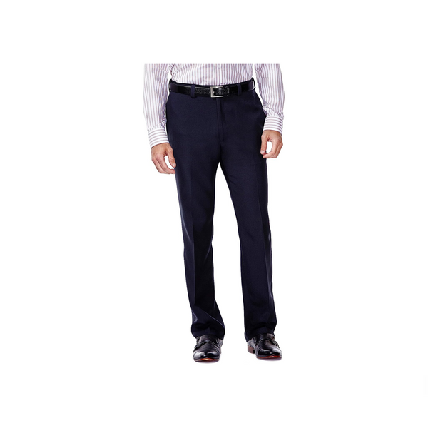 Haggar ECLO Stria Pantalones de vestir con parte delantera plana para hombre