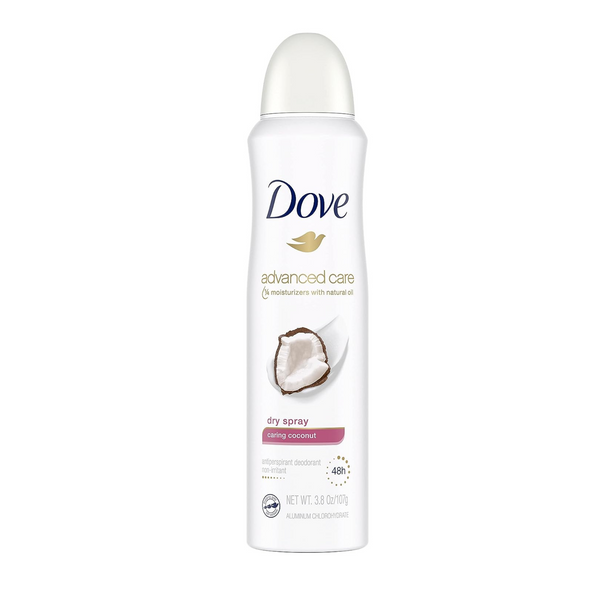 Paquete de 12 desodorantes antitranspirantes en spray seco Dove Advanced Care