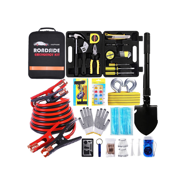 Kit de emergencia para carretera de coche de 124 piezas