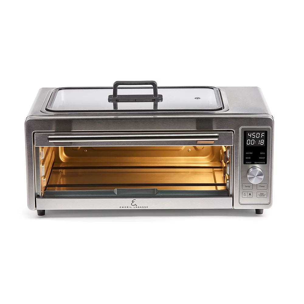 Power Grill 360 Plus: 6-in-1 XL Toaster Oven & Smokeless Grill & Air Fryer, 1750W