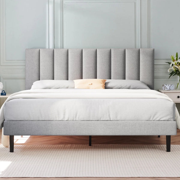 Platform Bed Frames with Upholstered Headboards