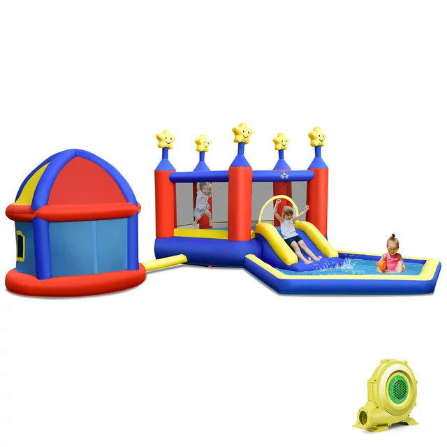 Inflatable Bouncy Castle w/Slide Large Jumping Area Playhouse