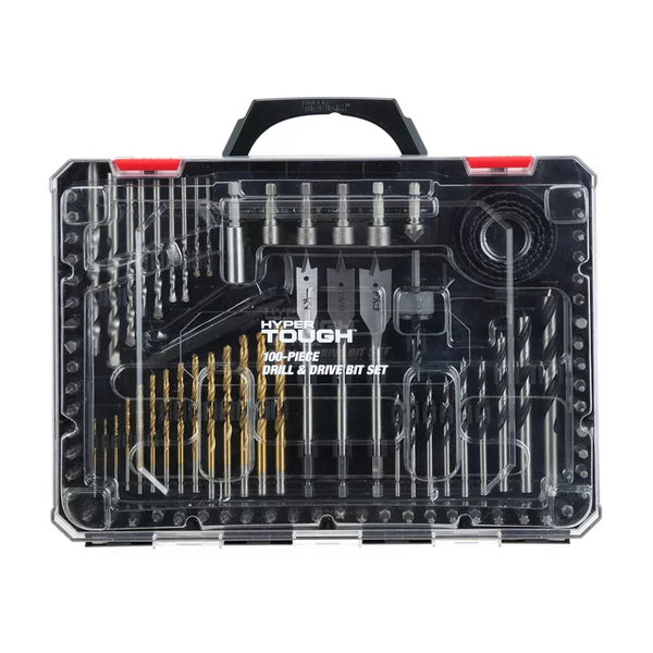 Hyper Tough 100 Piece Drill Bits Screwdriver Bits and Nut Driver Bits Set