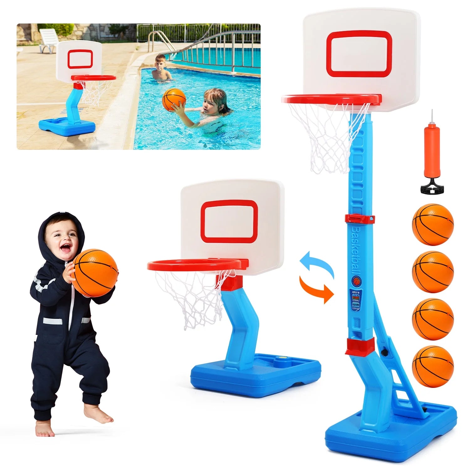 2 in 1 Kids Basketball Hoop