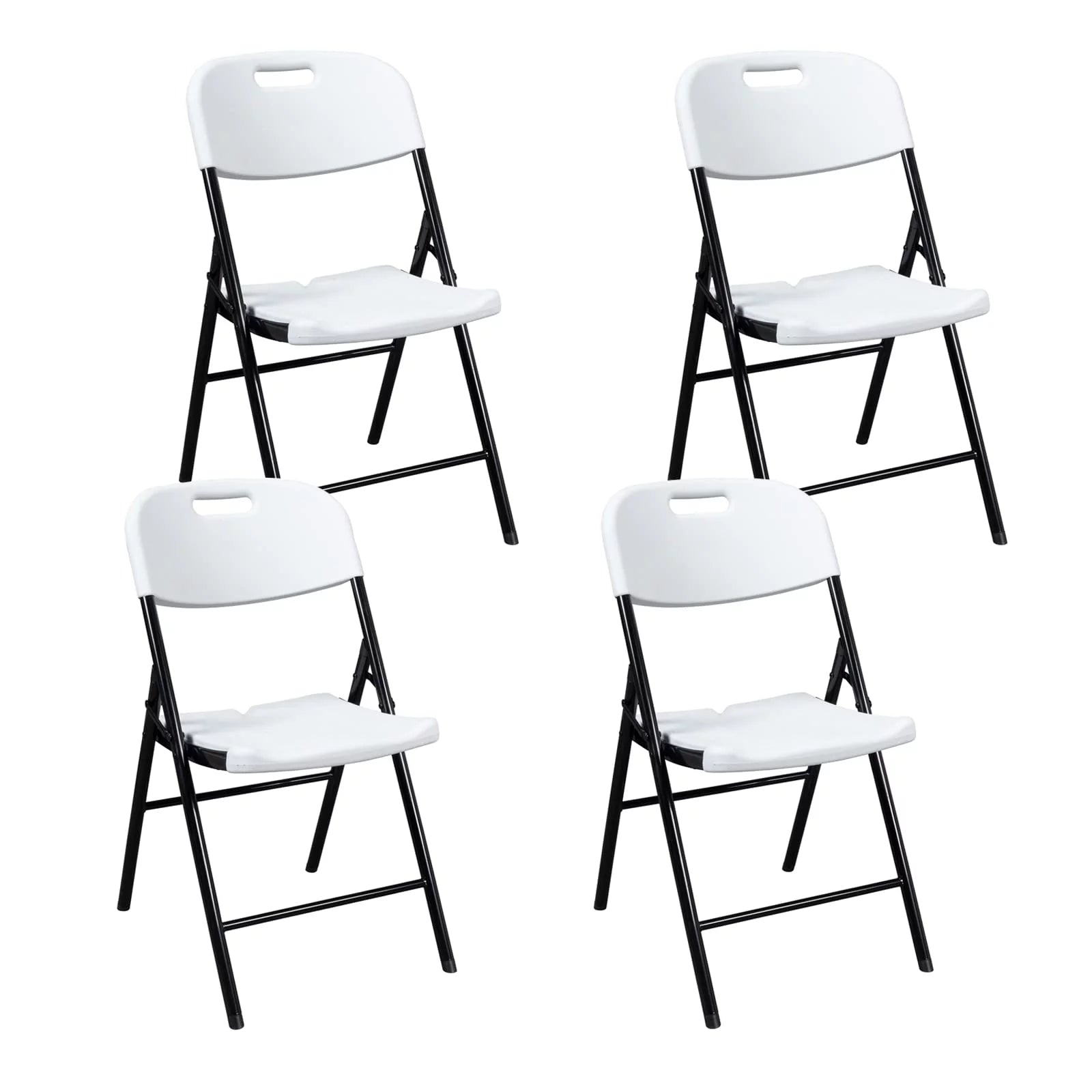 4 Portable Plastic Folding Chairs