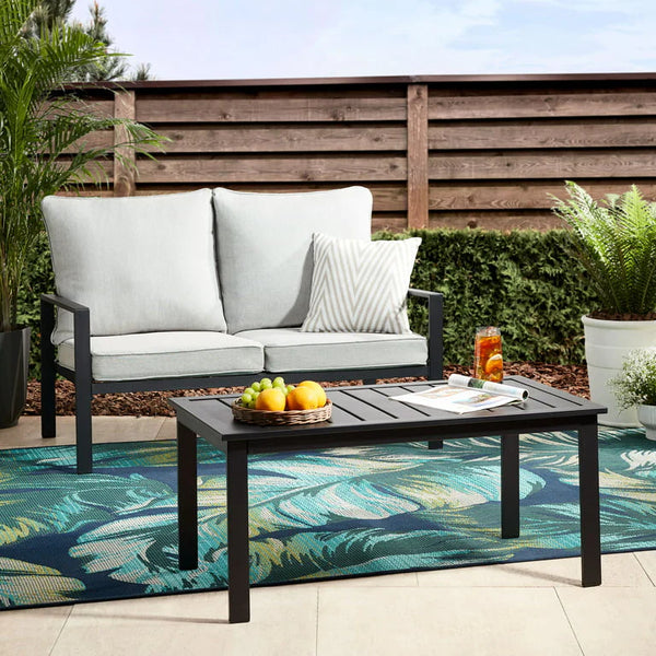 Outdoor 2-Piece Loveseat Sofa & Table Set