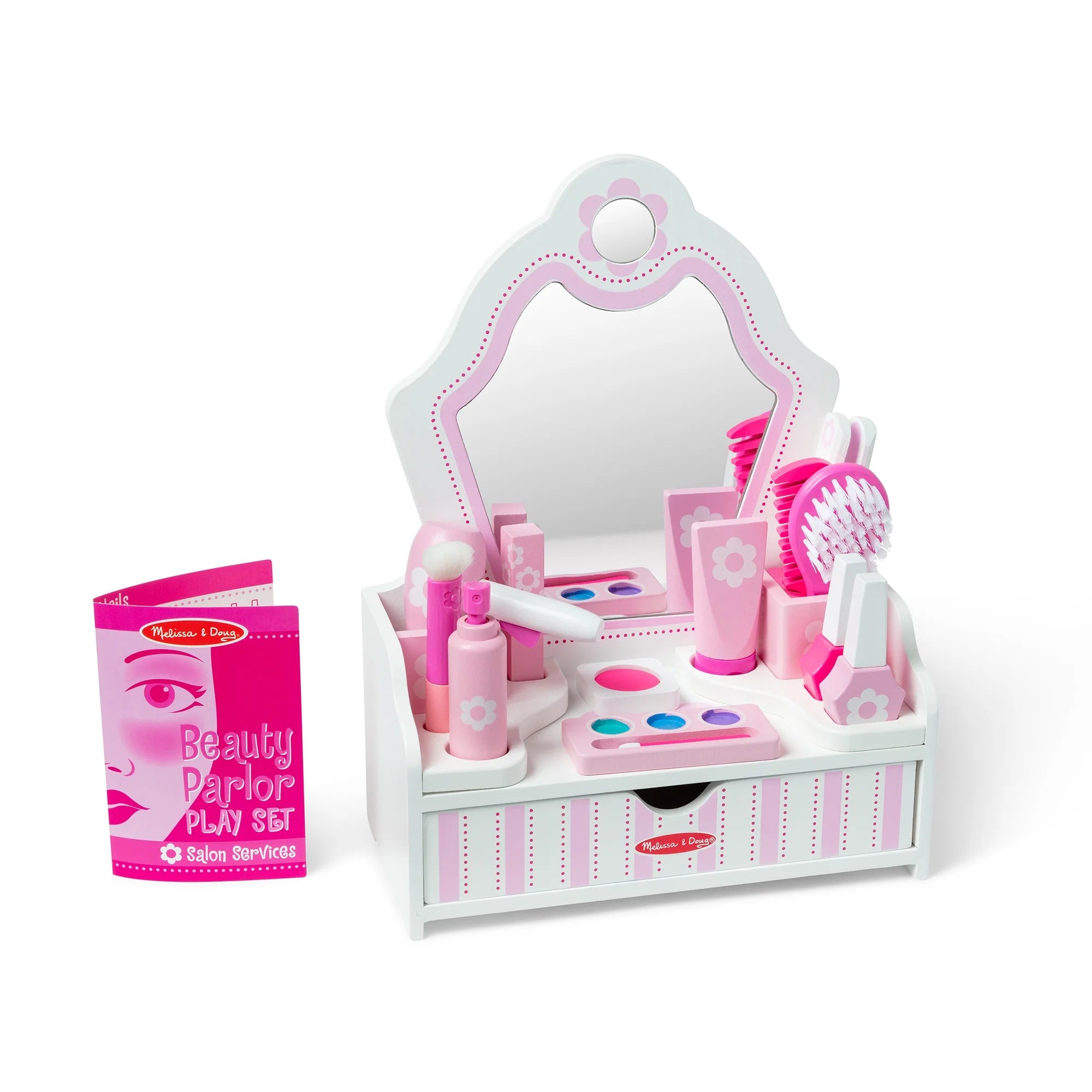 Melissa & Doug Beauty Salon Play Set With Vanity and 18 Accessories