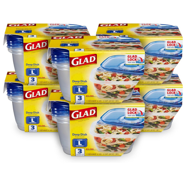 18 Glad Deep Dish Food Storage Containers