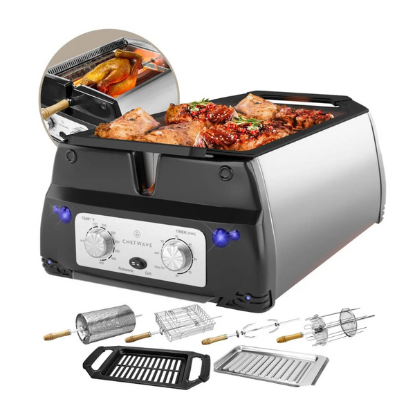 ChefWave Sosaku Smokeless Infrared Rotisserie Indoor Tabletop Grill