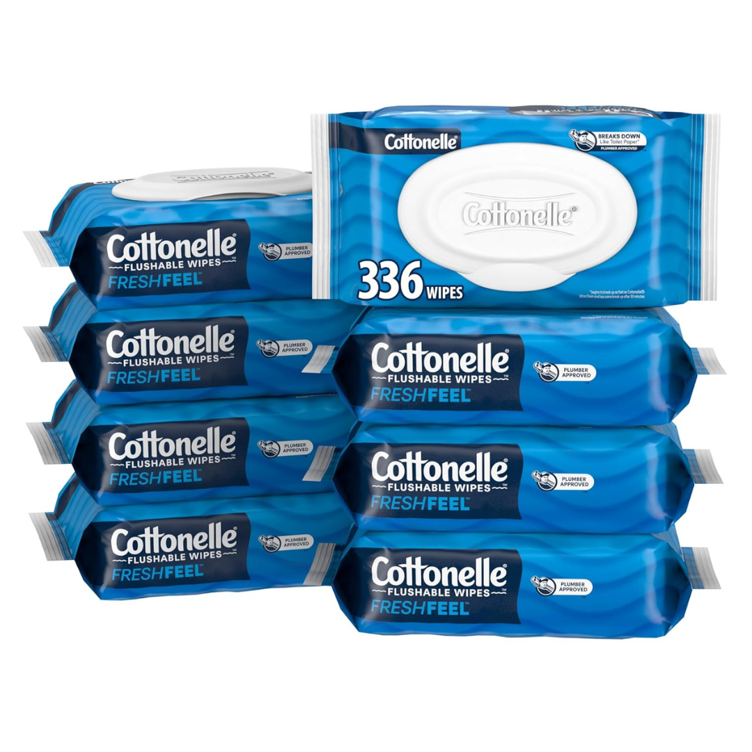 8-Pack of Cottonelle Fresh Flushable Wet Wipes