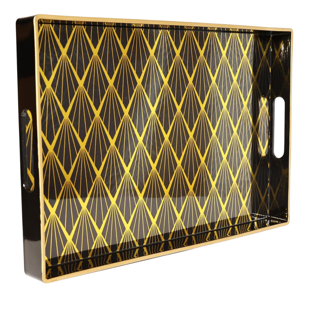 Black and Gold Decorative Tray