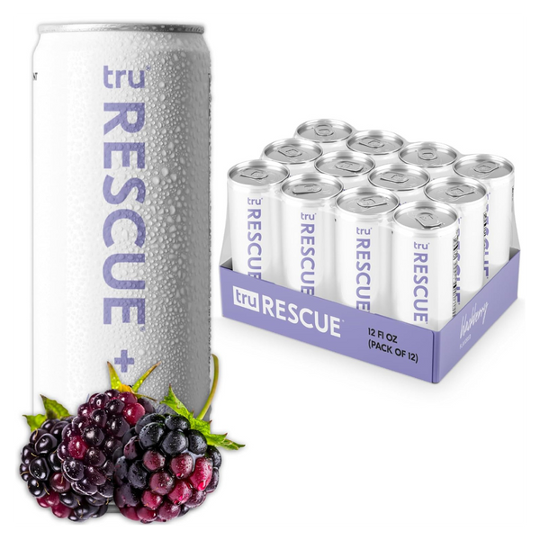 12 Cans Of Tru Rescue Blackberry Seltzer