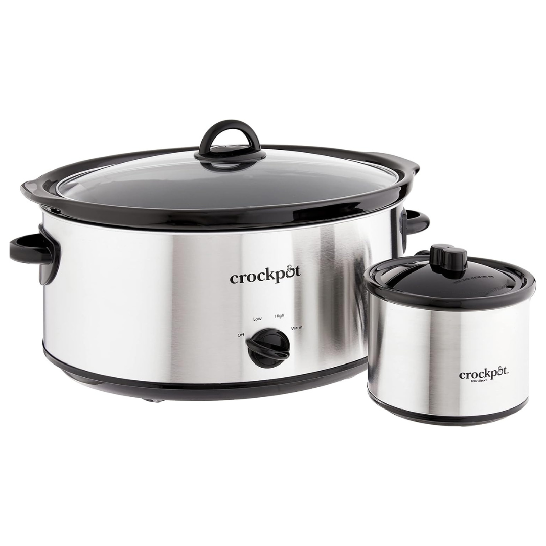 Large Crockpot Slow Cooker With Mini Food Warmer
