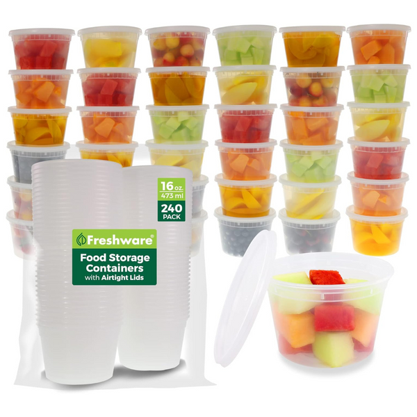 120-Ct 16 oz Food Storage Containers With Lids