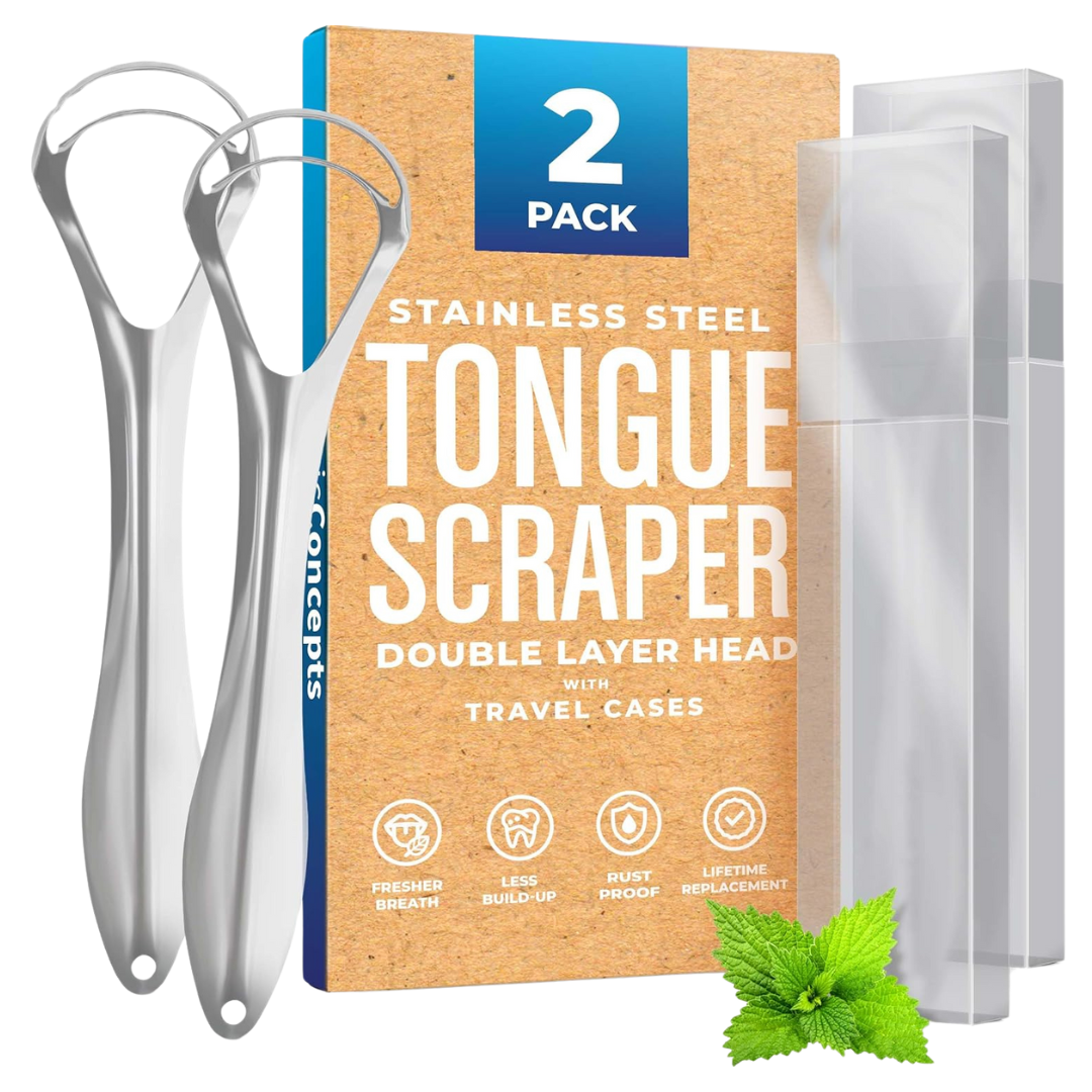 2-Pack Tongue Scraper With Travel Case
