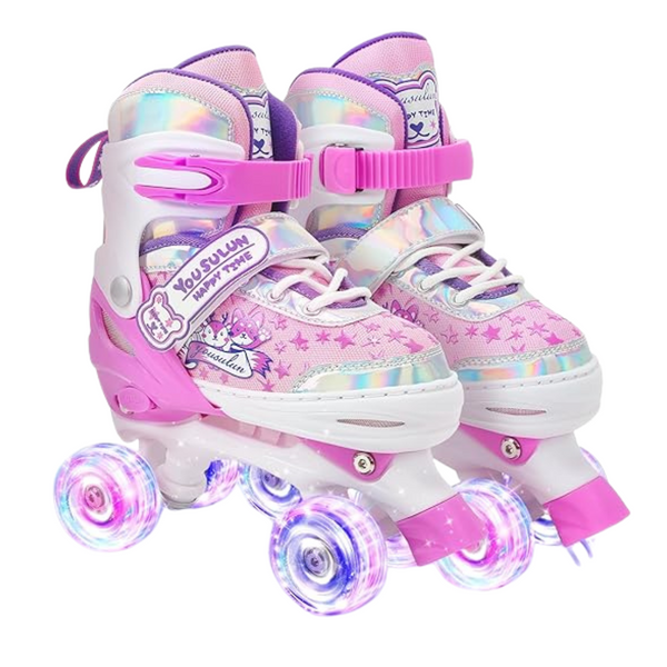 Kids Roller Skates with Light Up Wheels (2 Colors)