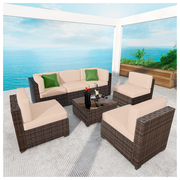 7 Pieces Patio Conversation Set