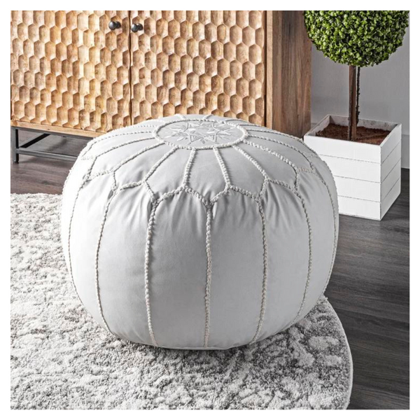 Faux Leather Pouf