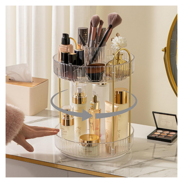 360° Rotating 2-Tier Makeup Organizer