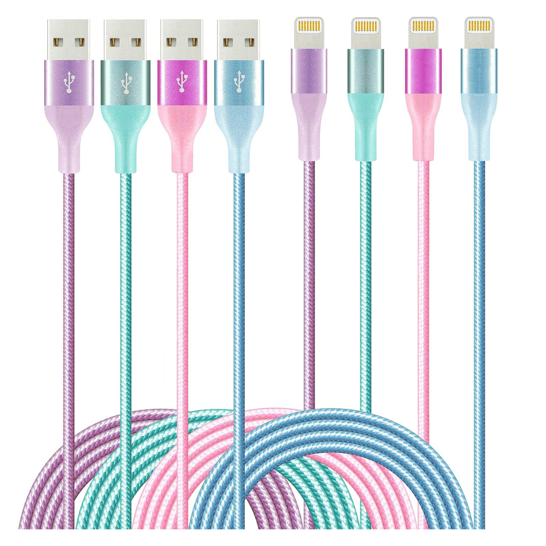 4-Pack 6 Ft Lightning Cables