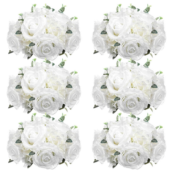 6 Artificial Flowers Centerpiece Rose Balls