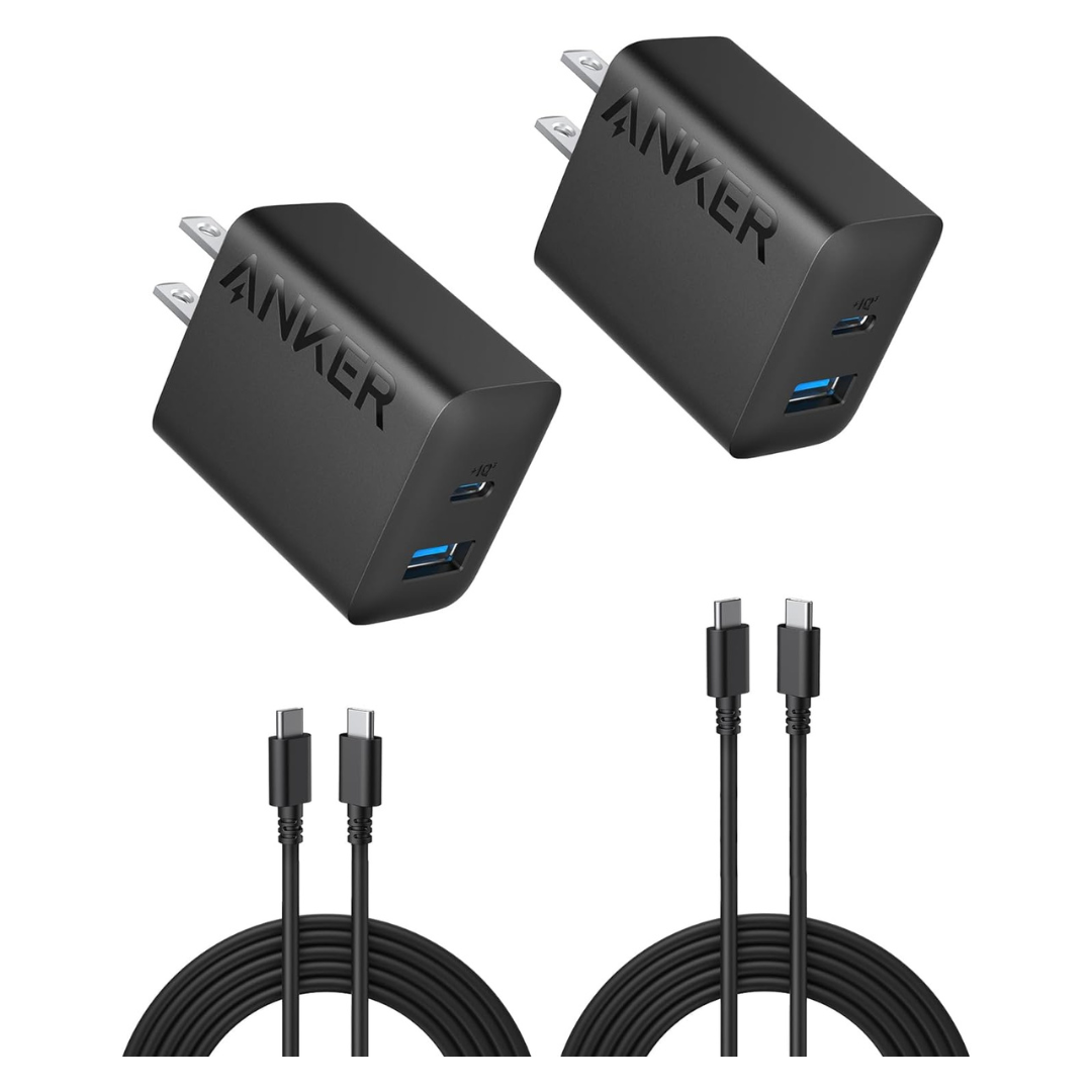 3 Anker 20W Wall Chargers + 3 USB-C Cables