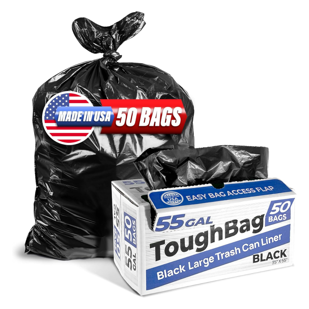 50 Heavy Duty 55 Gallon Trash Bags
