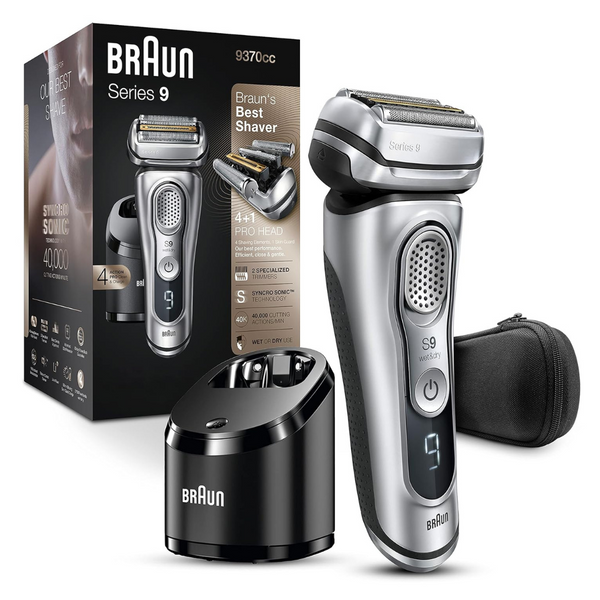 Braun Series 9 9370cc Rechargeable Wet & Dry Men’s Electric Shaver With Clean & Charge Station