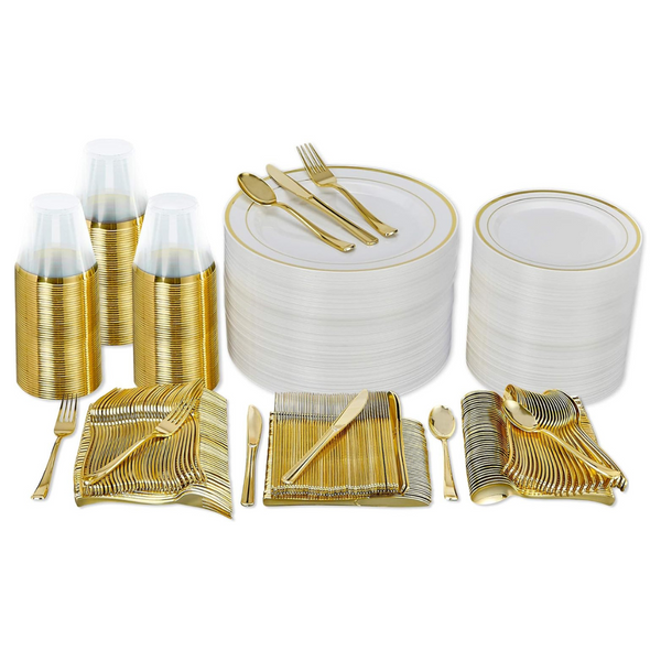 600 Pcs Disposable Dinnerware Set