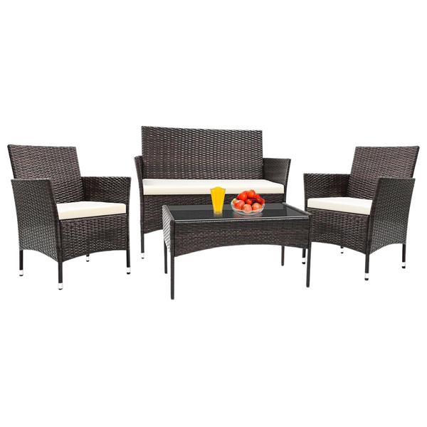 4 Piece Outdoor Patio Conversation Set