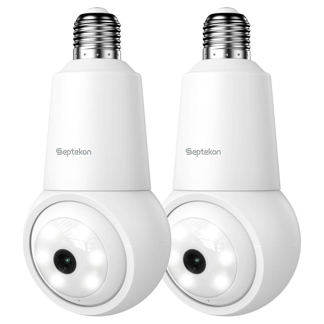 2 Light Socket Security Cameras With Night Vision And Motion Detection
