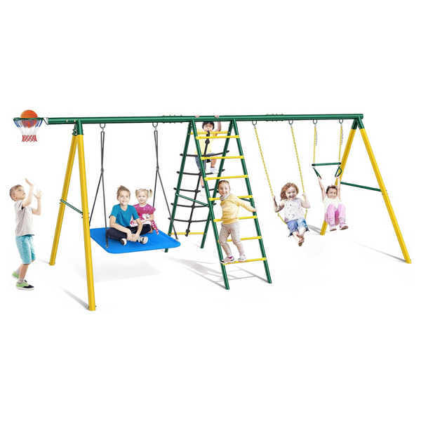 6 in 1 Heavy Duty Backyard Swing Set