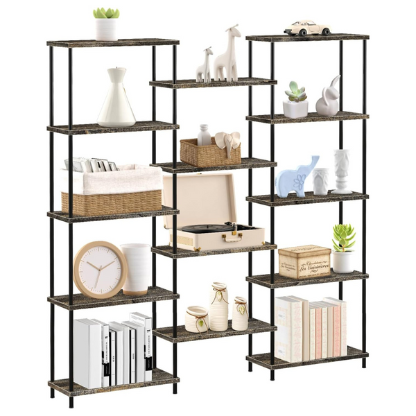 5-Tier Bookshelf with Open Shelves